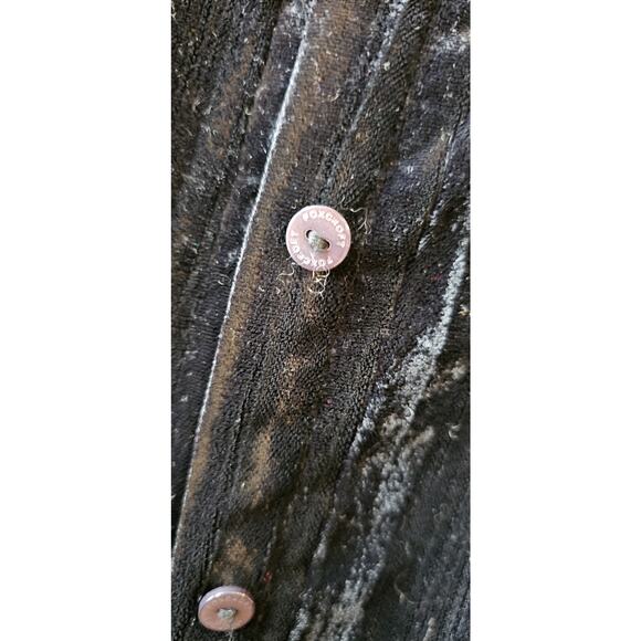 Foxcroft Long Sleeve Button Front Velvet‎ Tunic Top Women Size 16 Black Relaxed - Picture 4 of 6